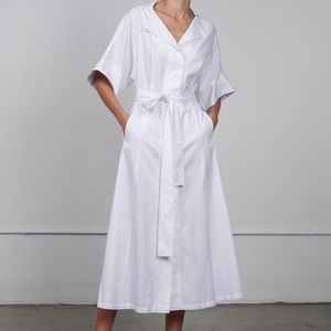 Esse studios white midi shirt dress a line